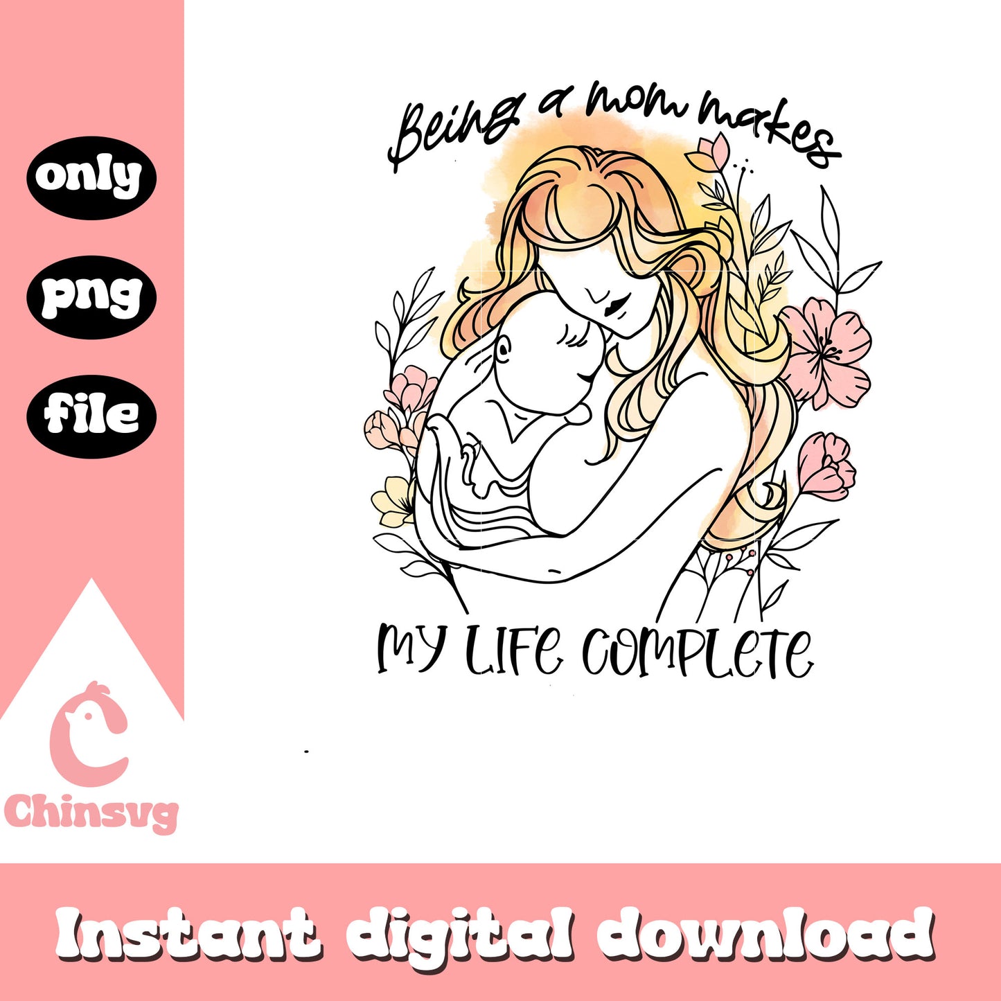 Being a mom makes my ly complete png, mom png, vintage png