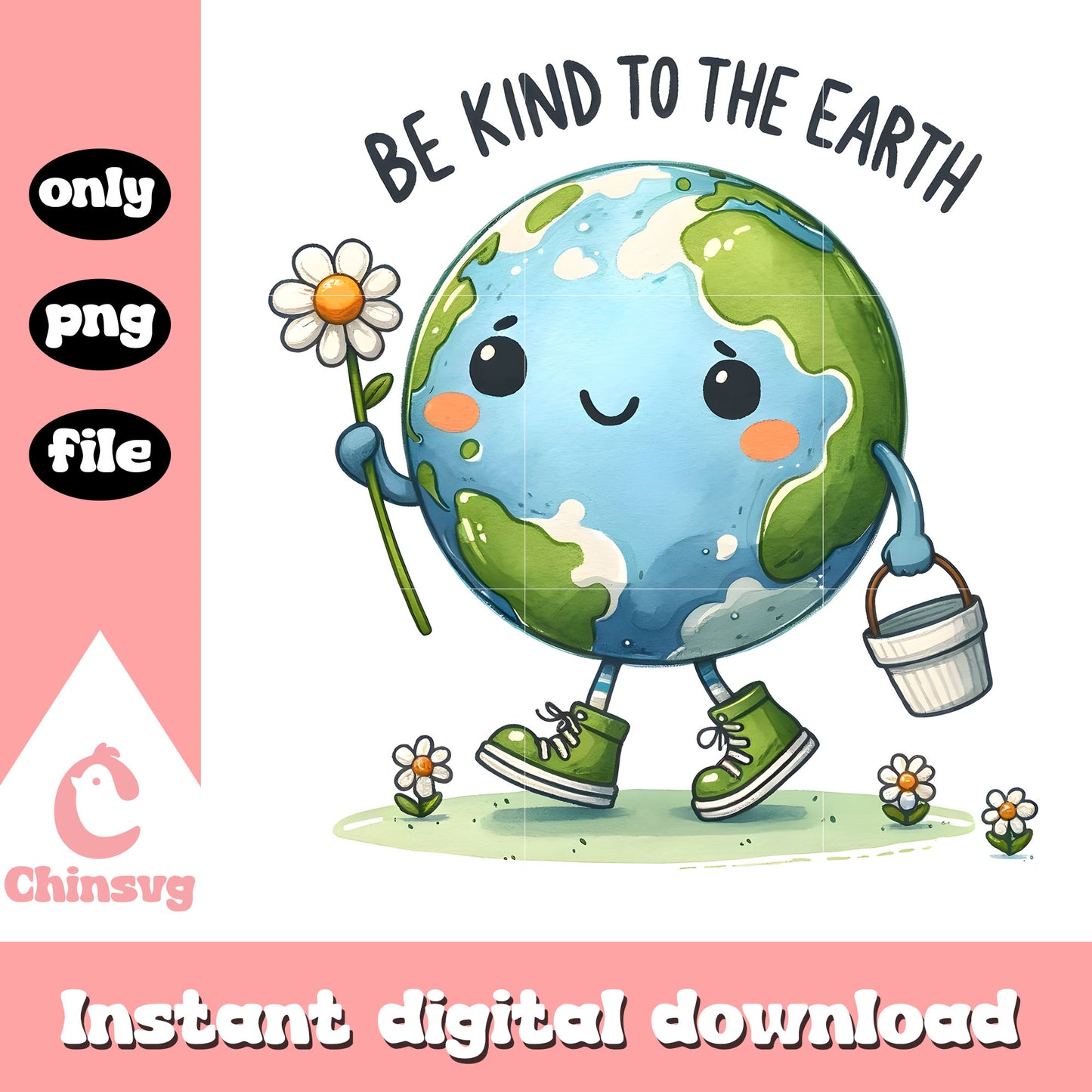Bekind to the earth cartoon earth design png, happy earth day png