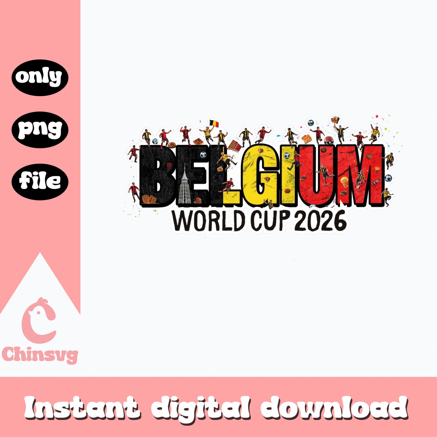 Belgium World Cup 2026 PNG, Soccer Football Fan Shirt, Belgium PNG