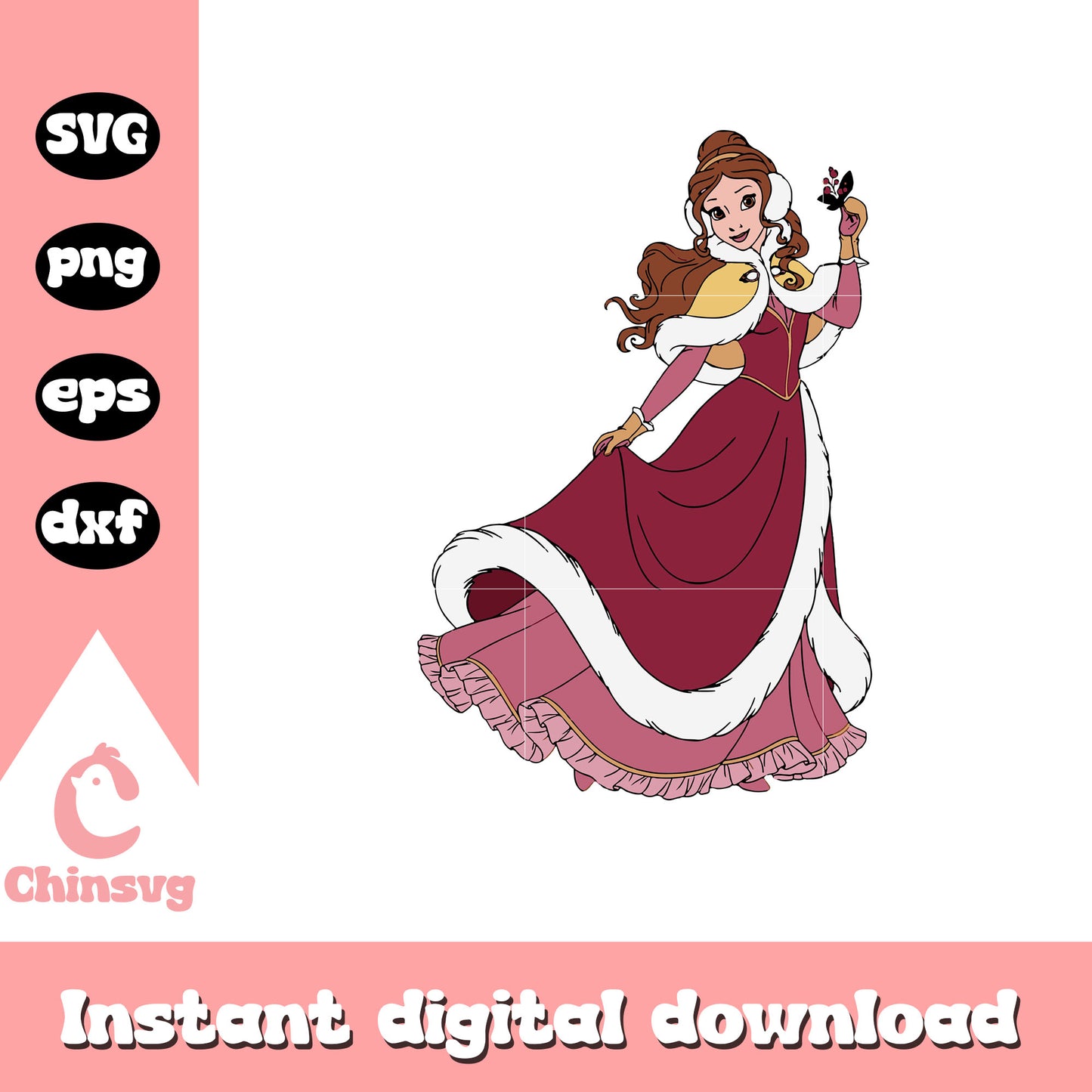 Belle princess svg, beauty and the beast svg, disney princess svg