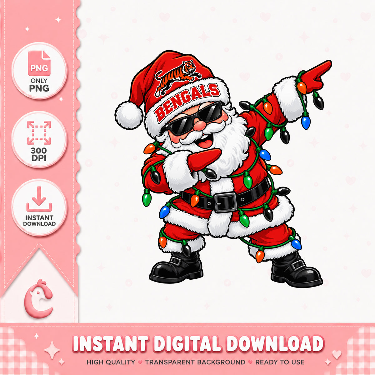 Bengals Santa Claus Dabbing Christmas