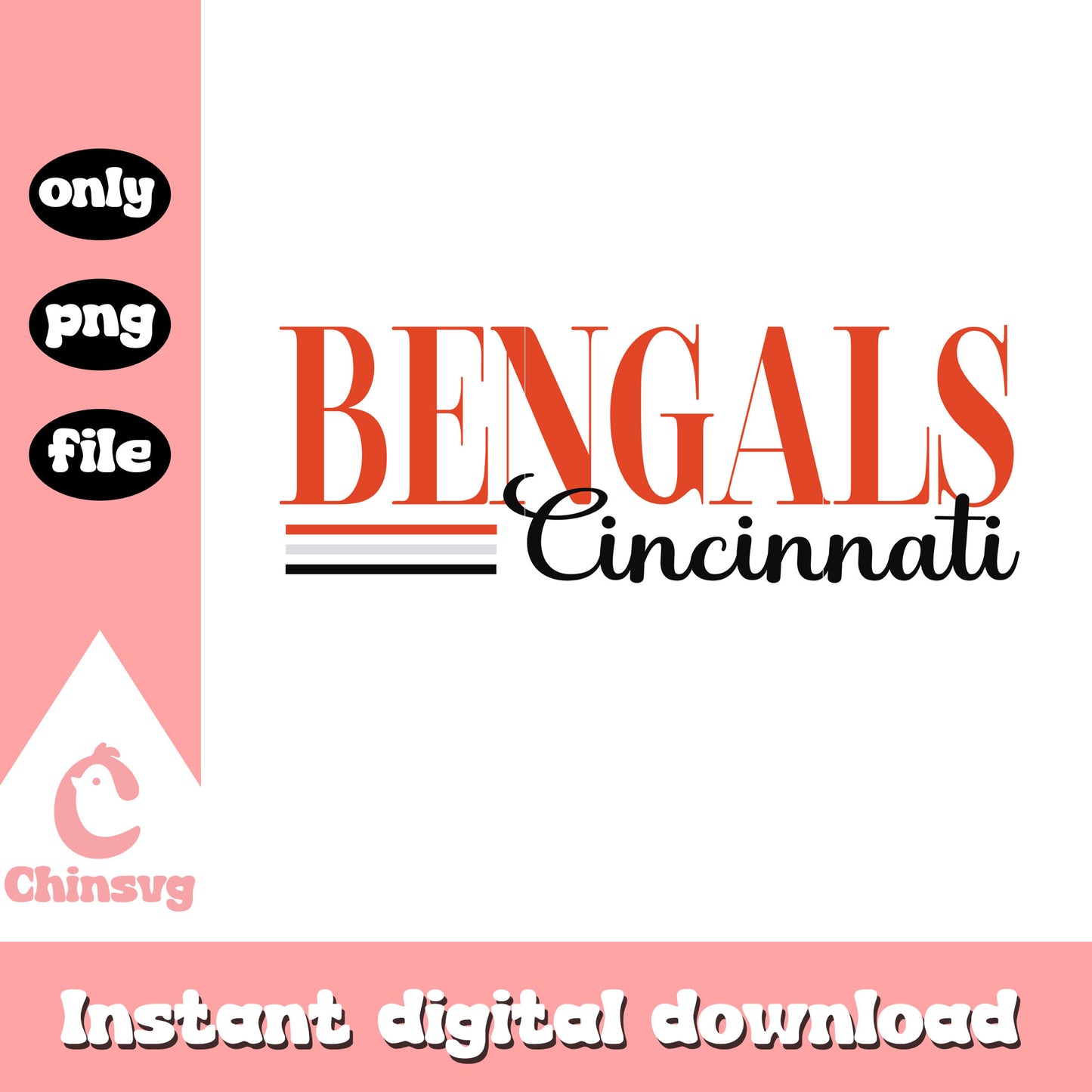 Bengals cincinnati font logo design svg, cincinnati bengals nfl svg