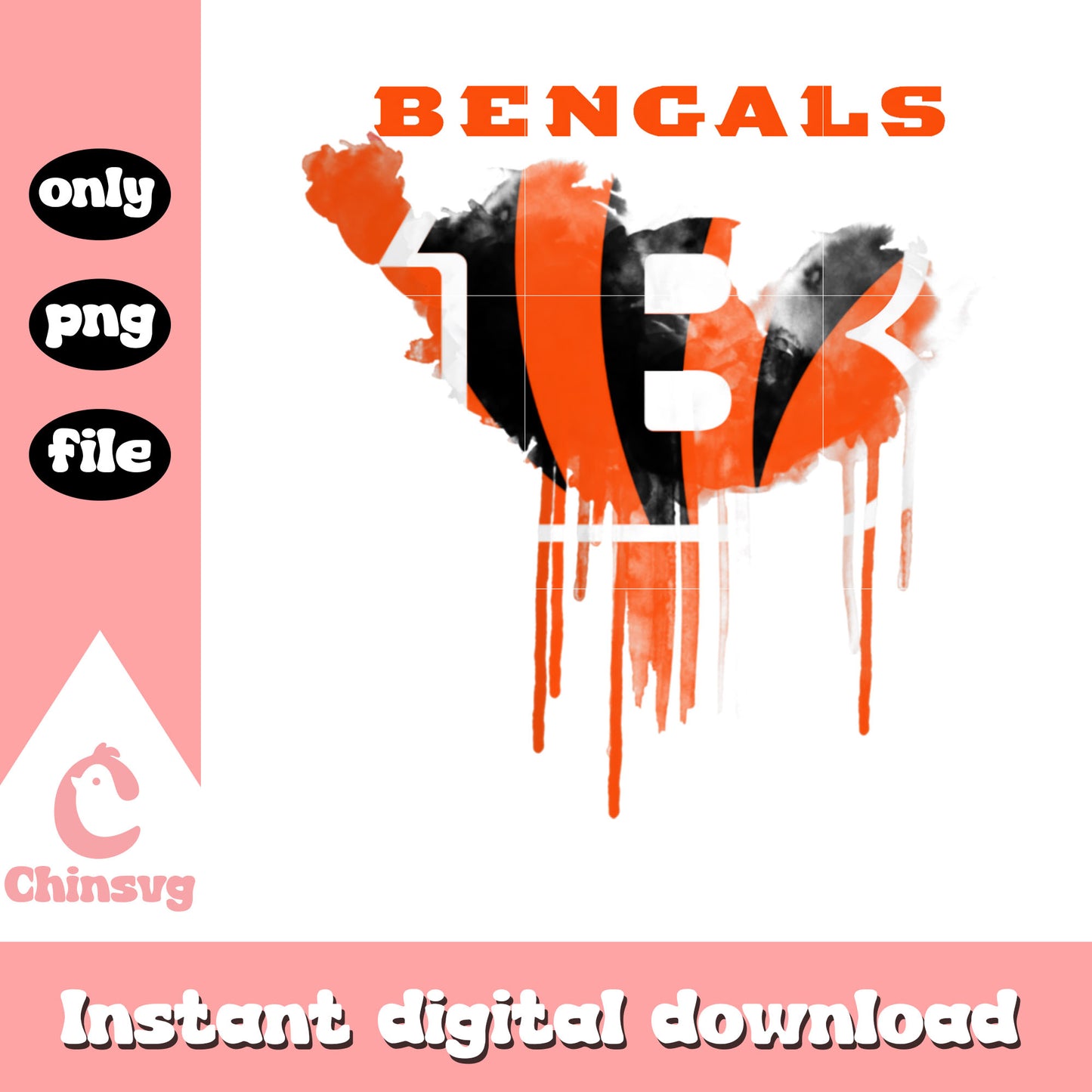 Bengals dripping logo design png, Cincinnati Bengals team png