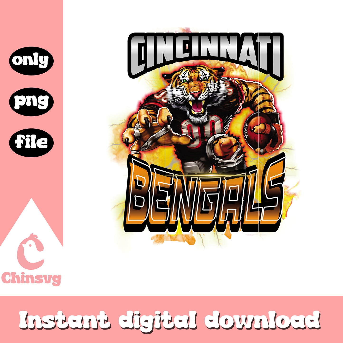 Bengals who dey logo png, cincinnati bengals football nfl png