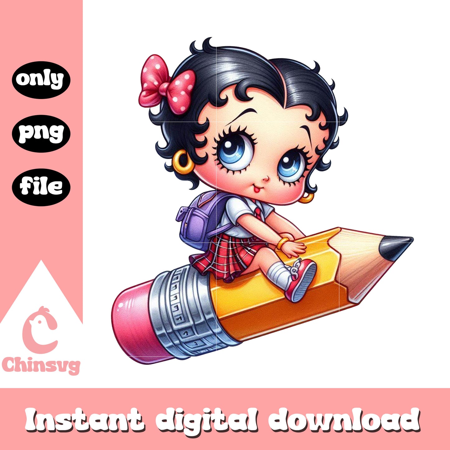 Betty boop driving pencil png, magic school ai png