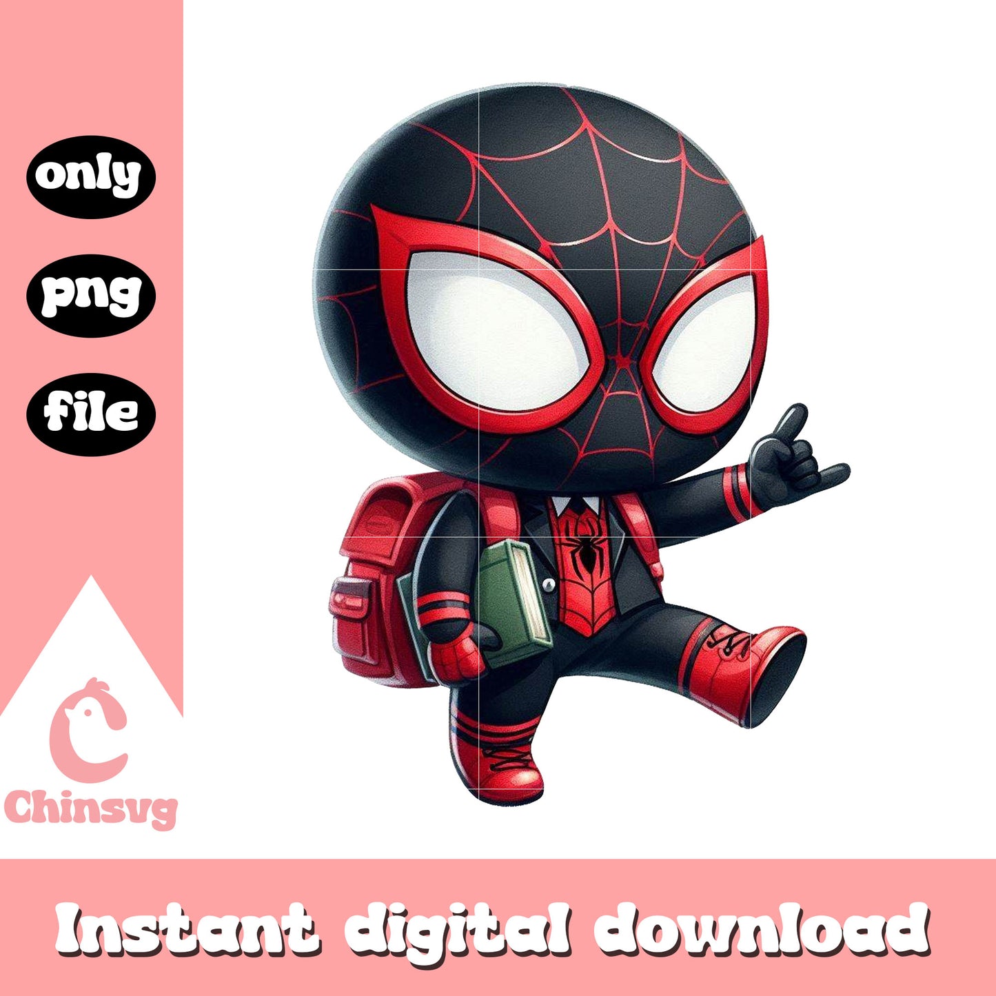 Black spider man back to school png, school spirits season 2 png