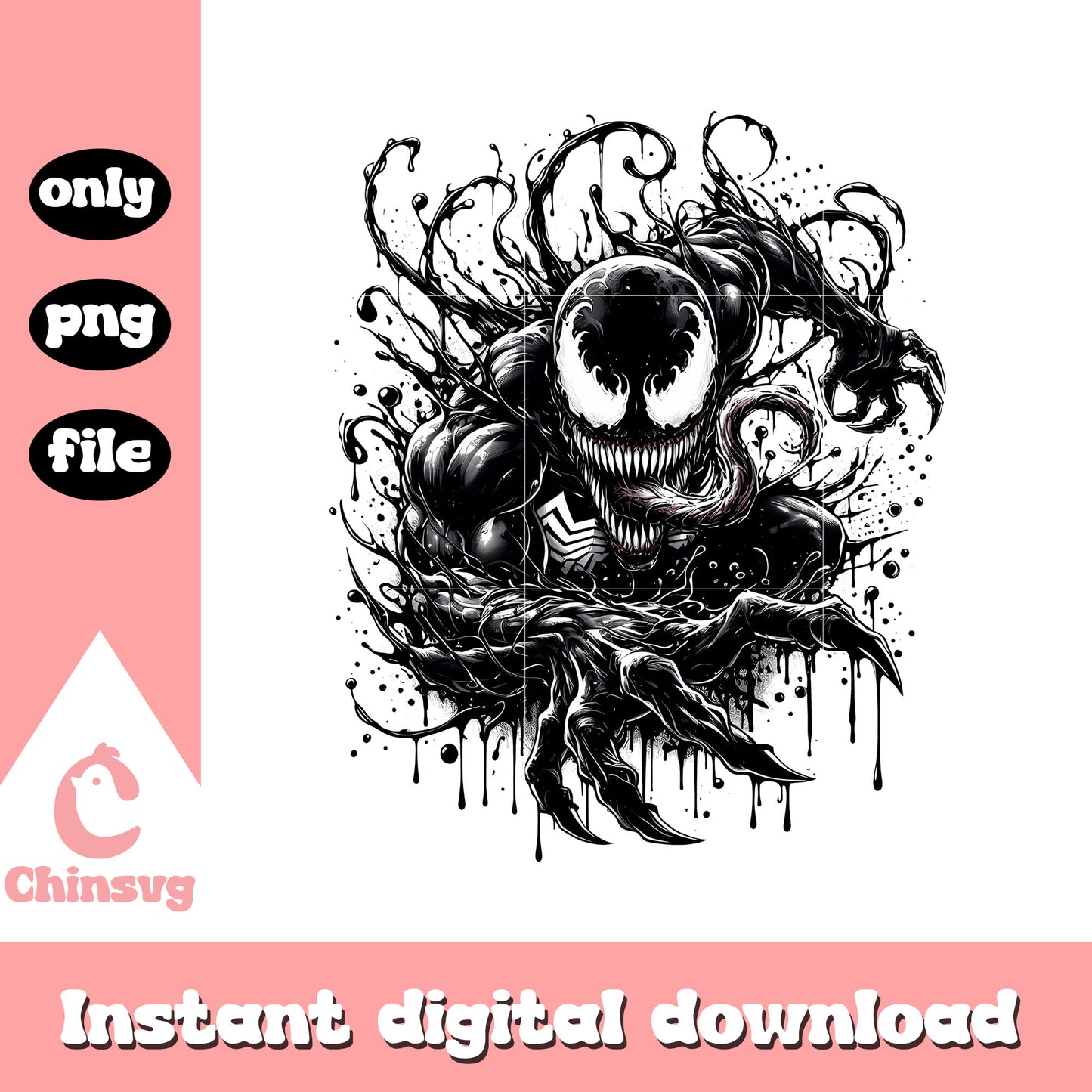 Black venom movie design png, movie characters png