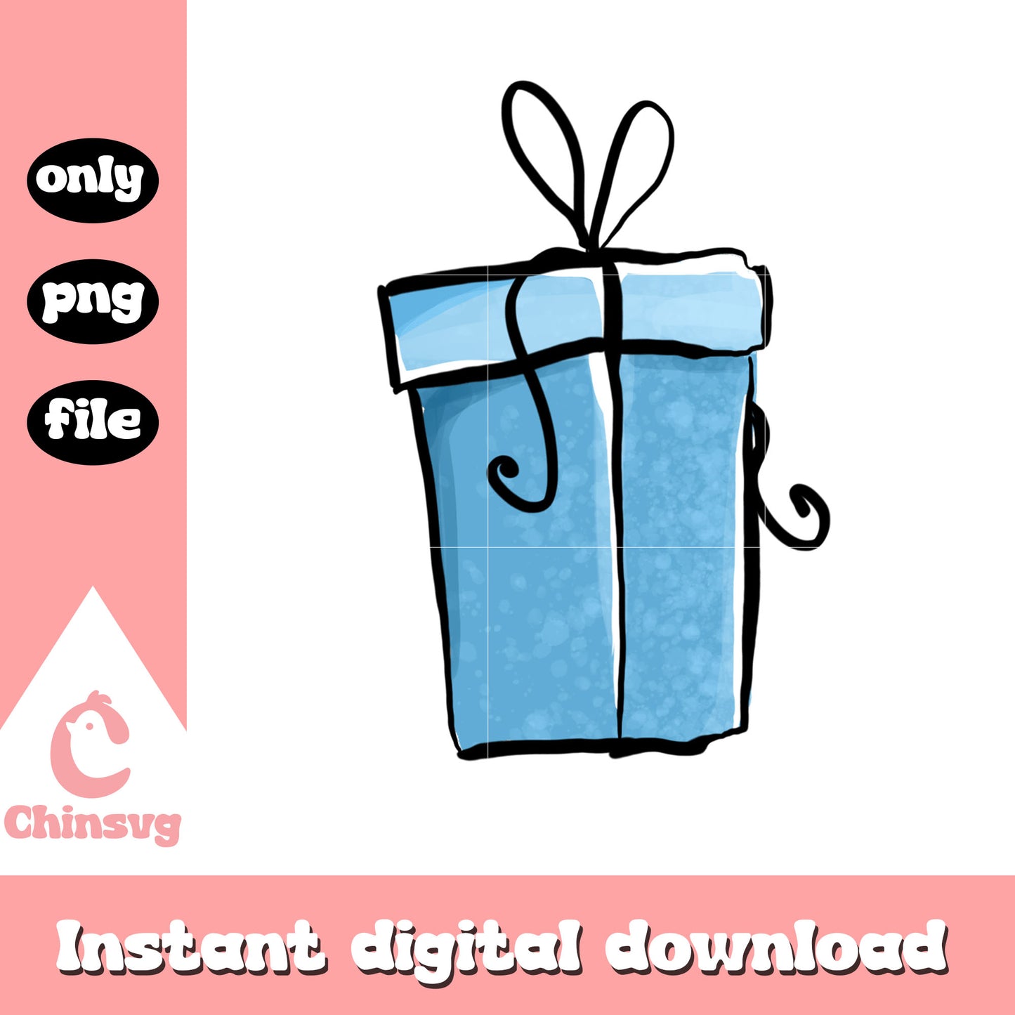 Blue christmas box design png, christmas presents png