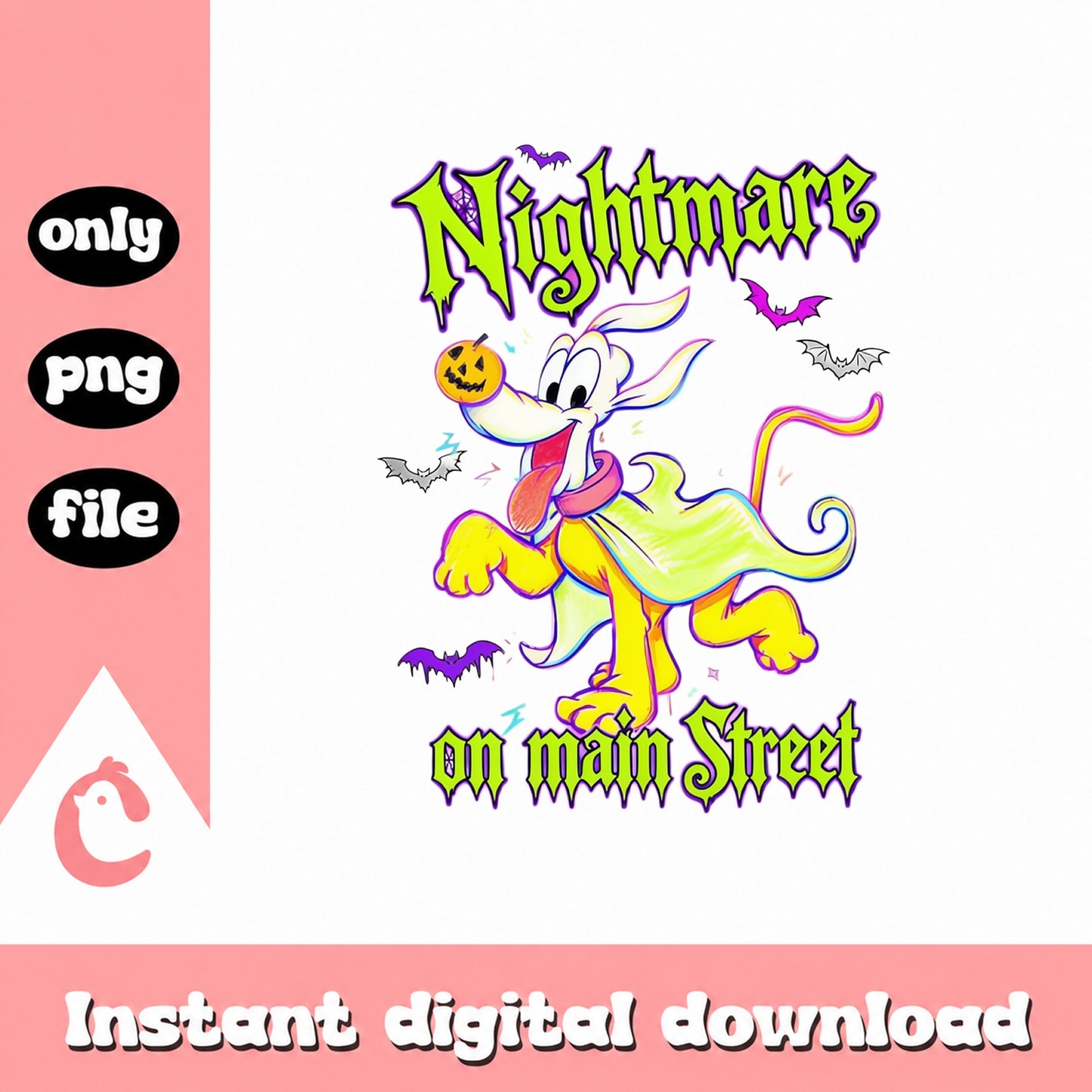 Bluey Halloween PNG, Nightmare On Main Street, Spooky PNG File
