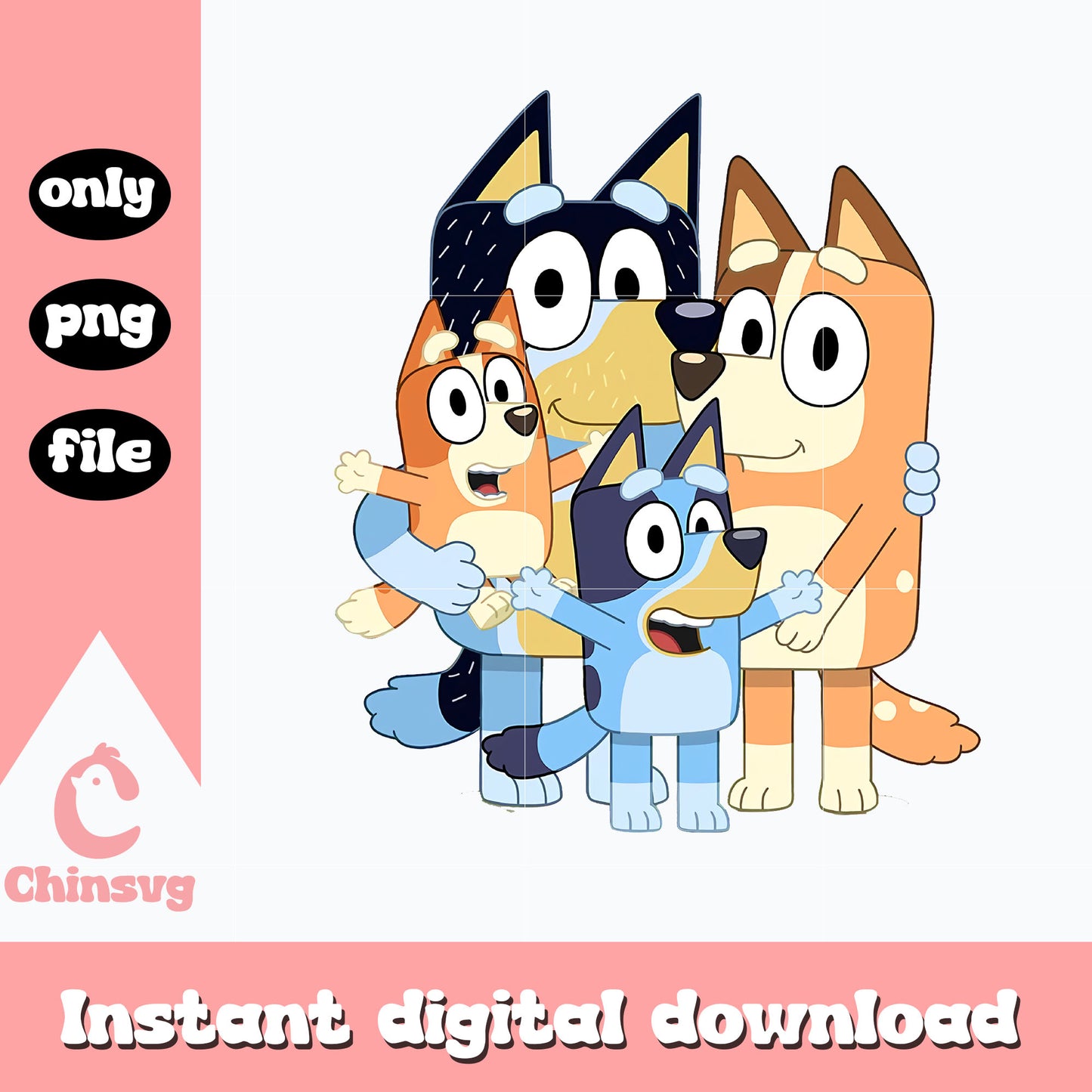 Bluey and family png, bluey family png, cartoon png