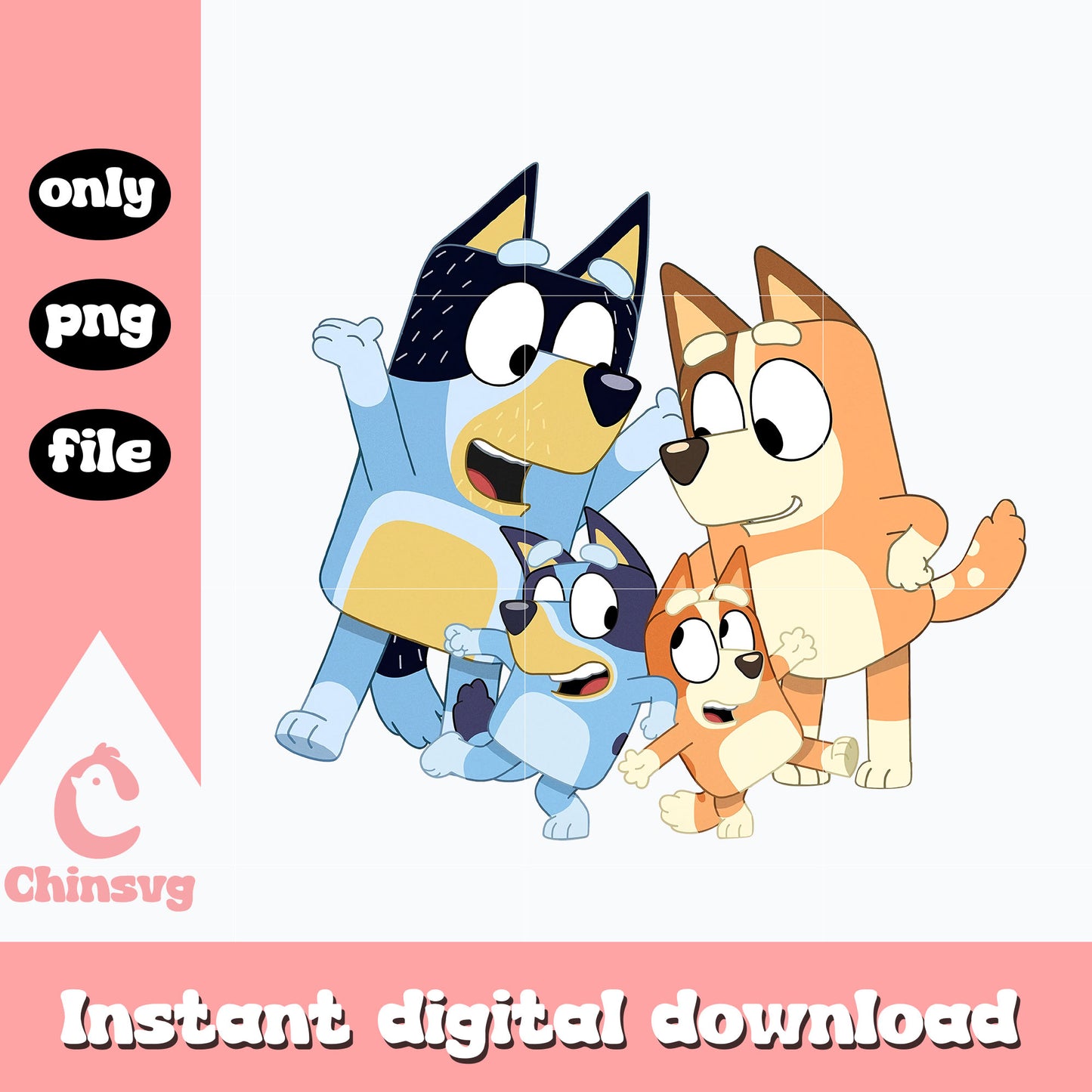 Bluey and family png, bluey's family png, cartoon png