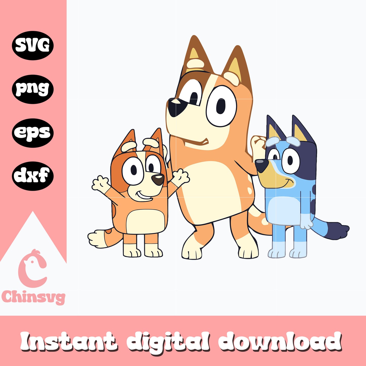 Bluey bingo and mom svg, bluey family svg, cartoon svg