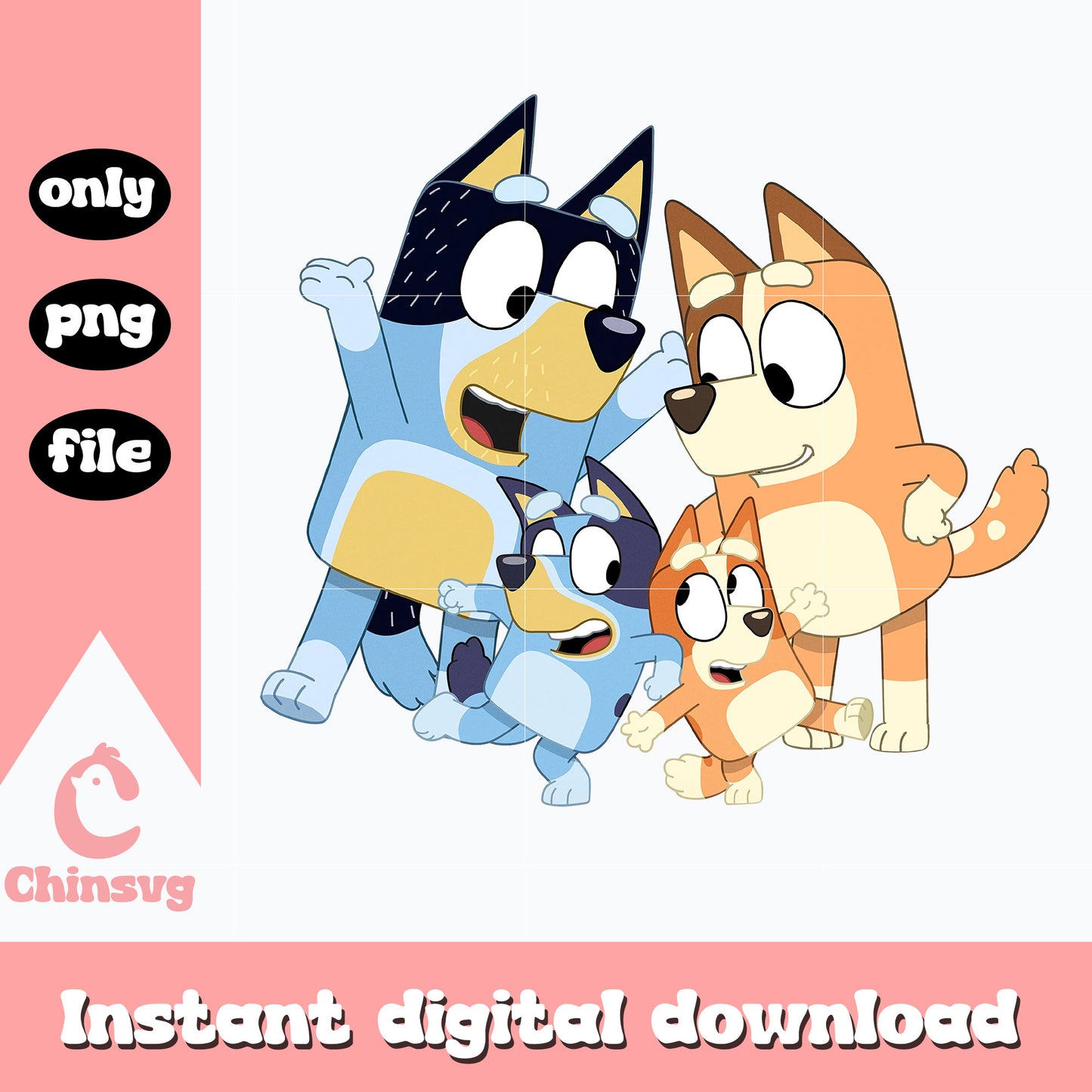 Bluey bingo family png, bluey family png, cartoon png