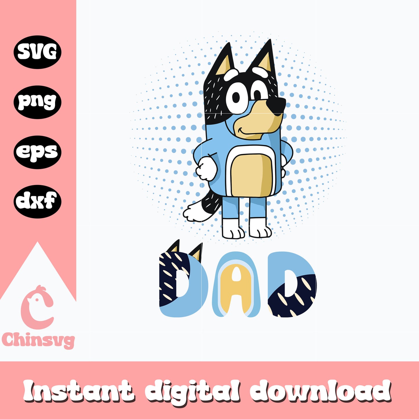 Bluey cartoon dad bandit svg, bluey dad svg, cartoon svg