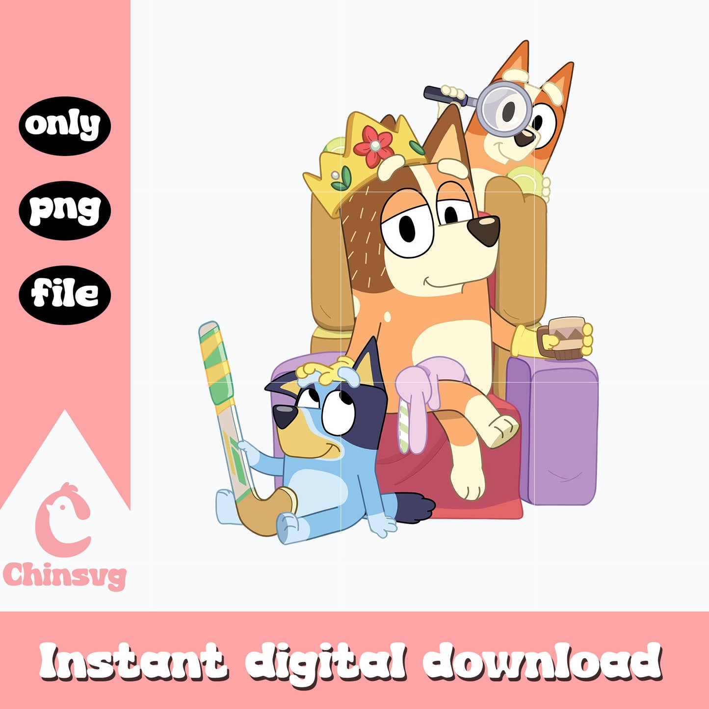 Bluey character bluey mom queen png, bluey mom png, cartoon png