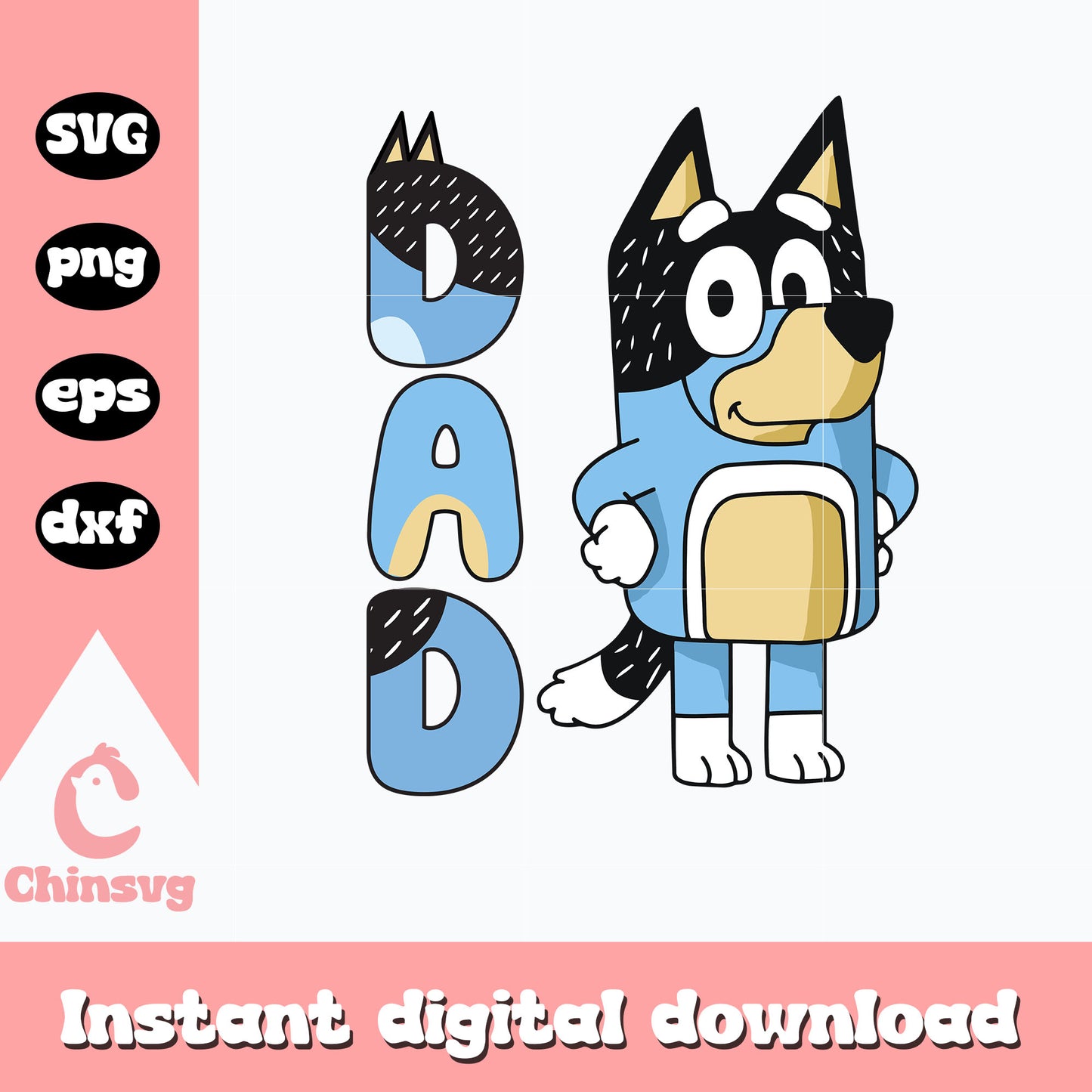 Bluey dad character bandit svg, bluey dad svg, cartoon svg