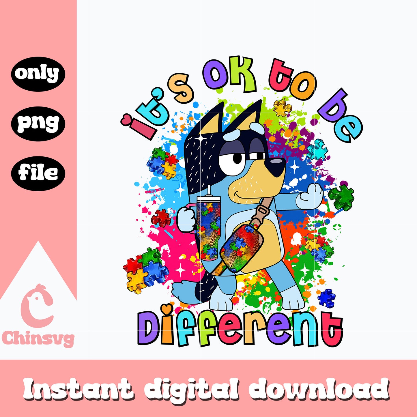 Bluey dad it's ok to be different png, dad png, cartoon png