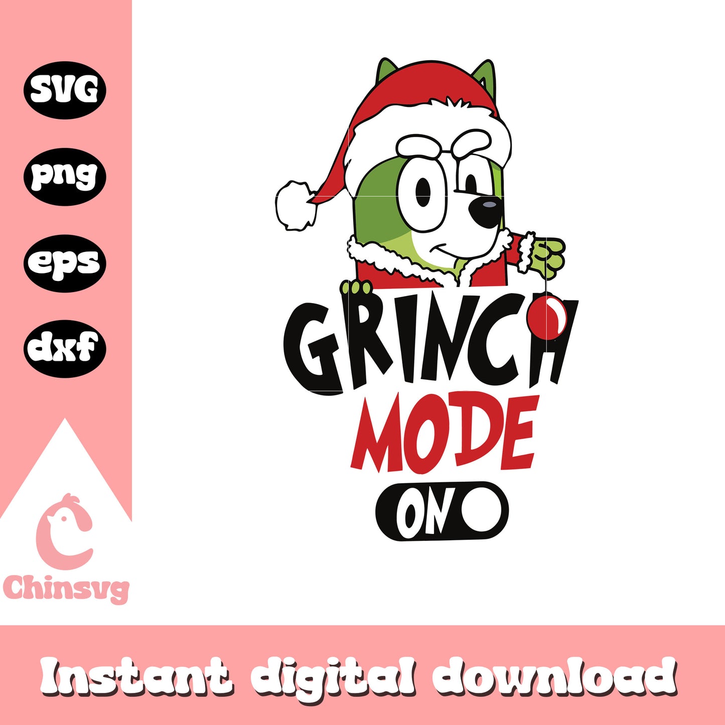 Bluey grinch mode on christmas svg, bluey grinch svg, christmas bluey svg