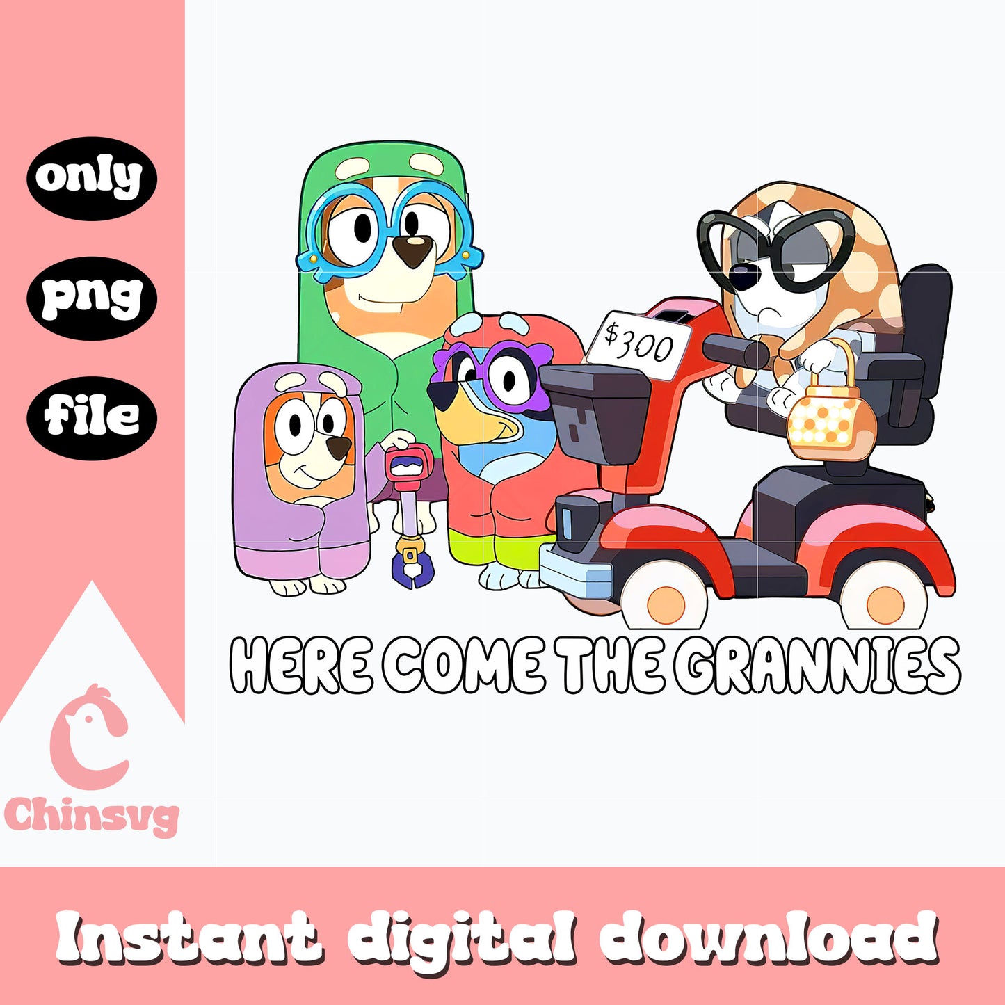 Bluey here come grannies png, bluey png, cartoon png