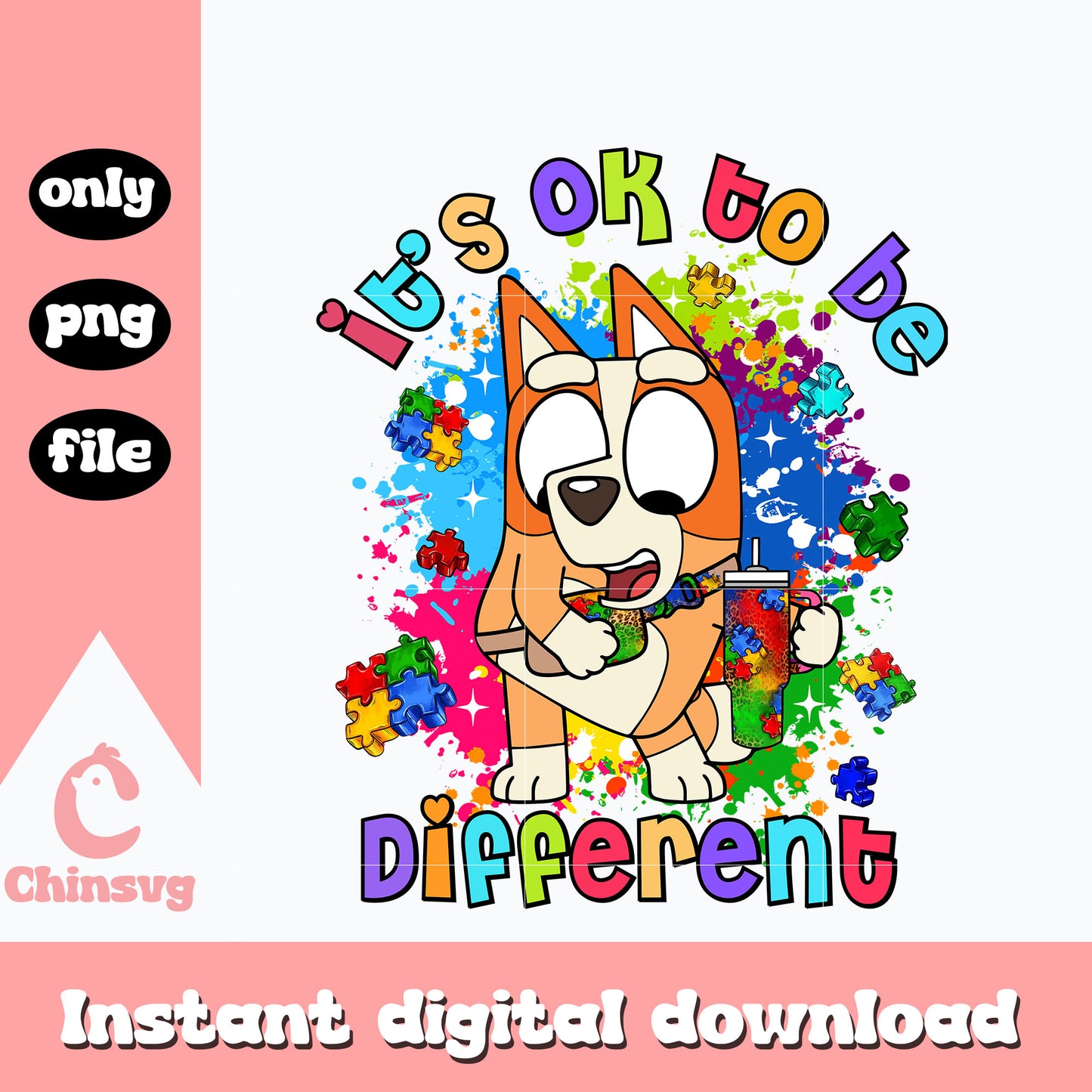 Bluey mom it's ok to be different png, mom png, cartoon png