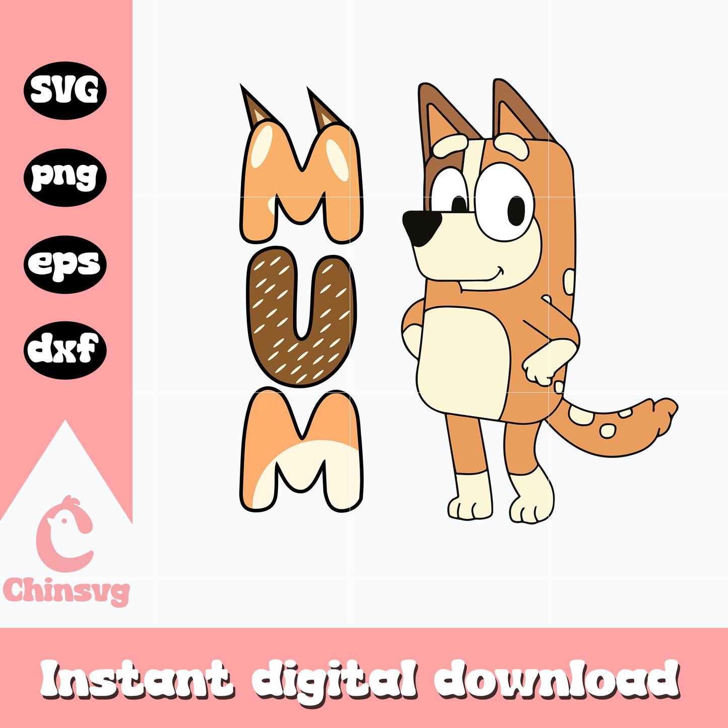 Bluey mum character chilli svg, bluey mum svg, cartoon svg