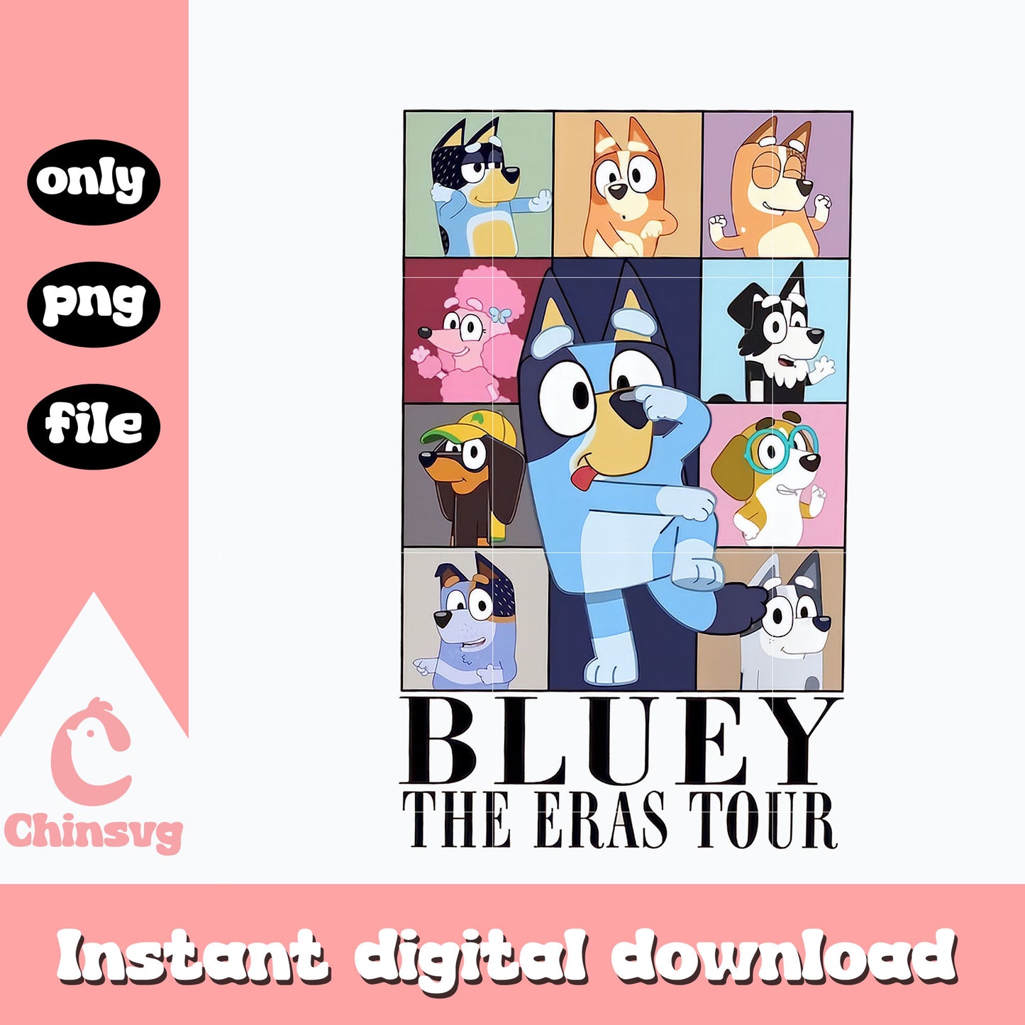 Bluey the eras tour png, eras tour png, cartoon png