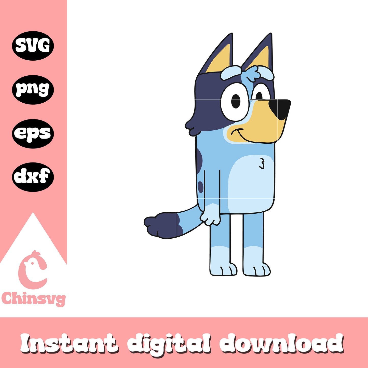 Bluey dog angry svg, bluey cartoon svg, bluey dog svg