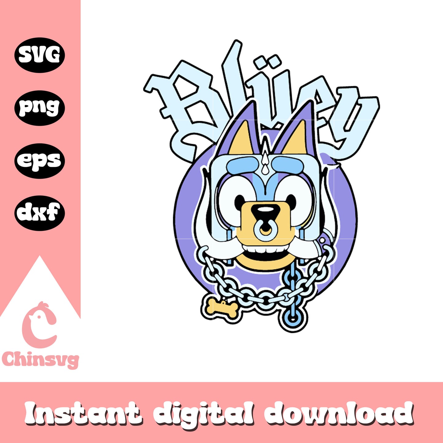 Bluey horror cosplay svg, bluey face svg, bluey cast svg