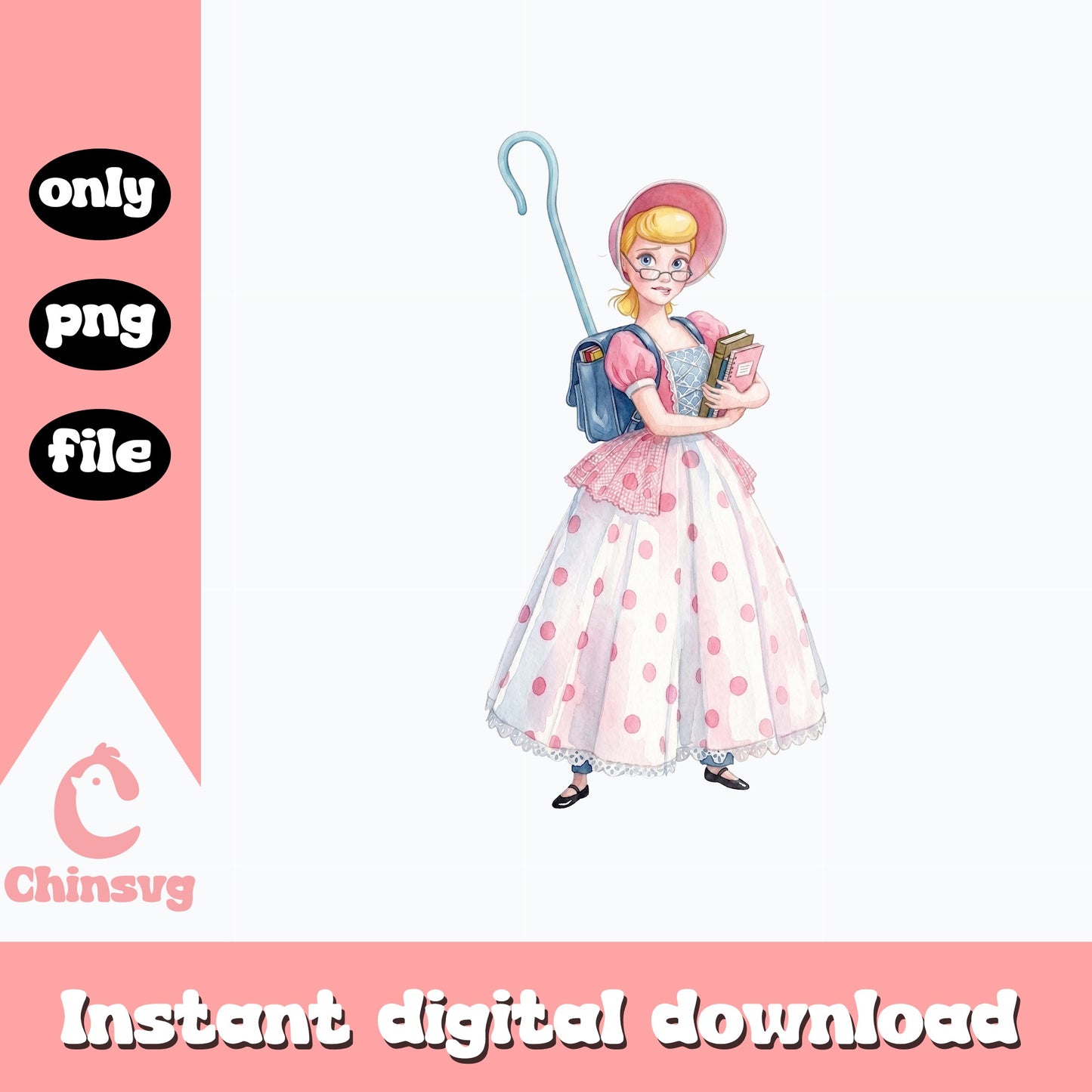 Bo Peep Toy Story PNG, Disney Pixar Clipart, Watercolor PNG