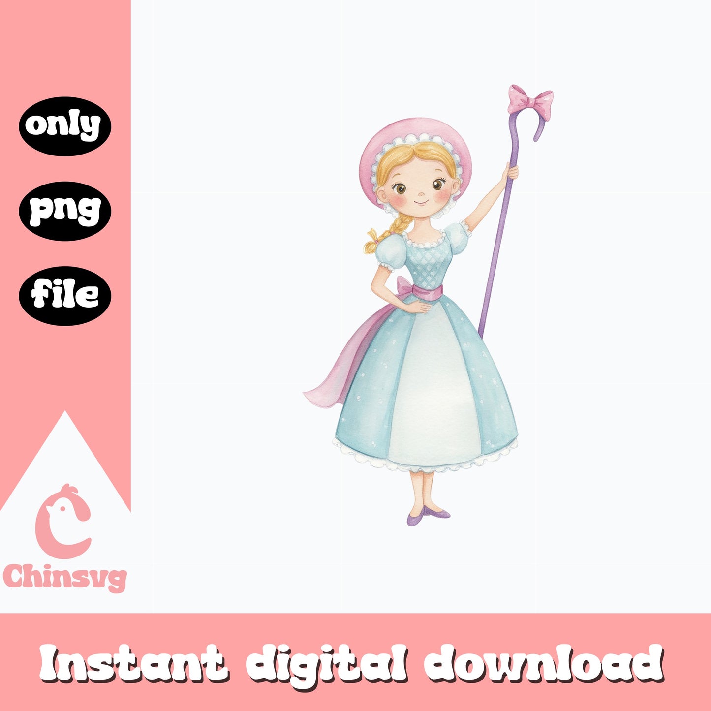 Bo Peep Toy Story PNG, Watercolor Clipart PNG, Disney PNG