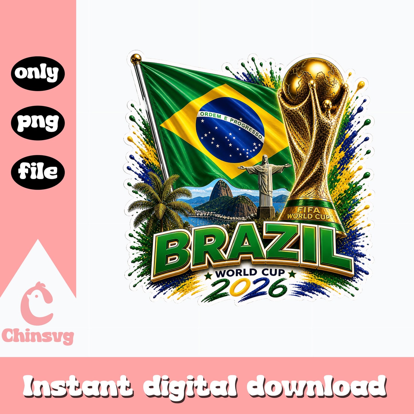 Brazil World Cup 2026 PNG, Brazil Soccer Fan Shirt, Football PNG