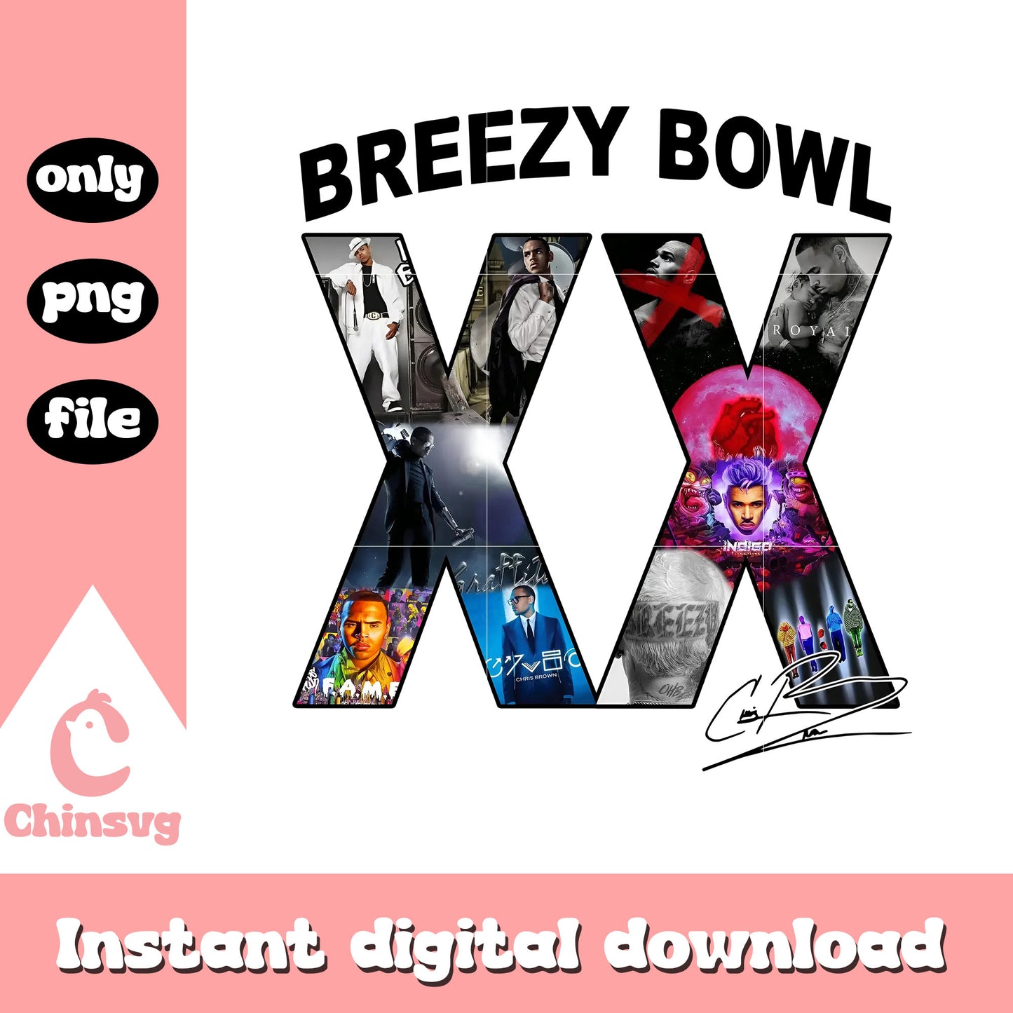 Breezy bowl xx logo design png, hip hop png, chris brown tour png