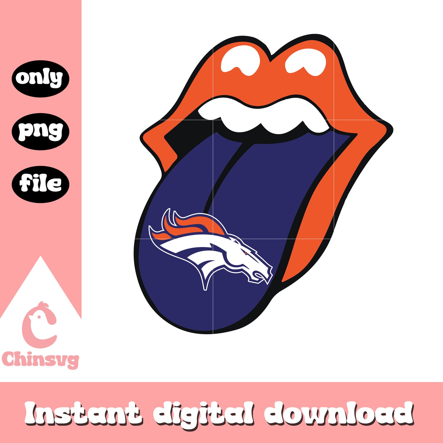 Broncos denver tongue and lips logo svg, vintage denver broncos t shirt svg