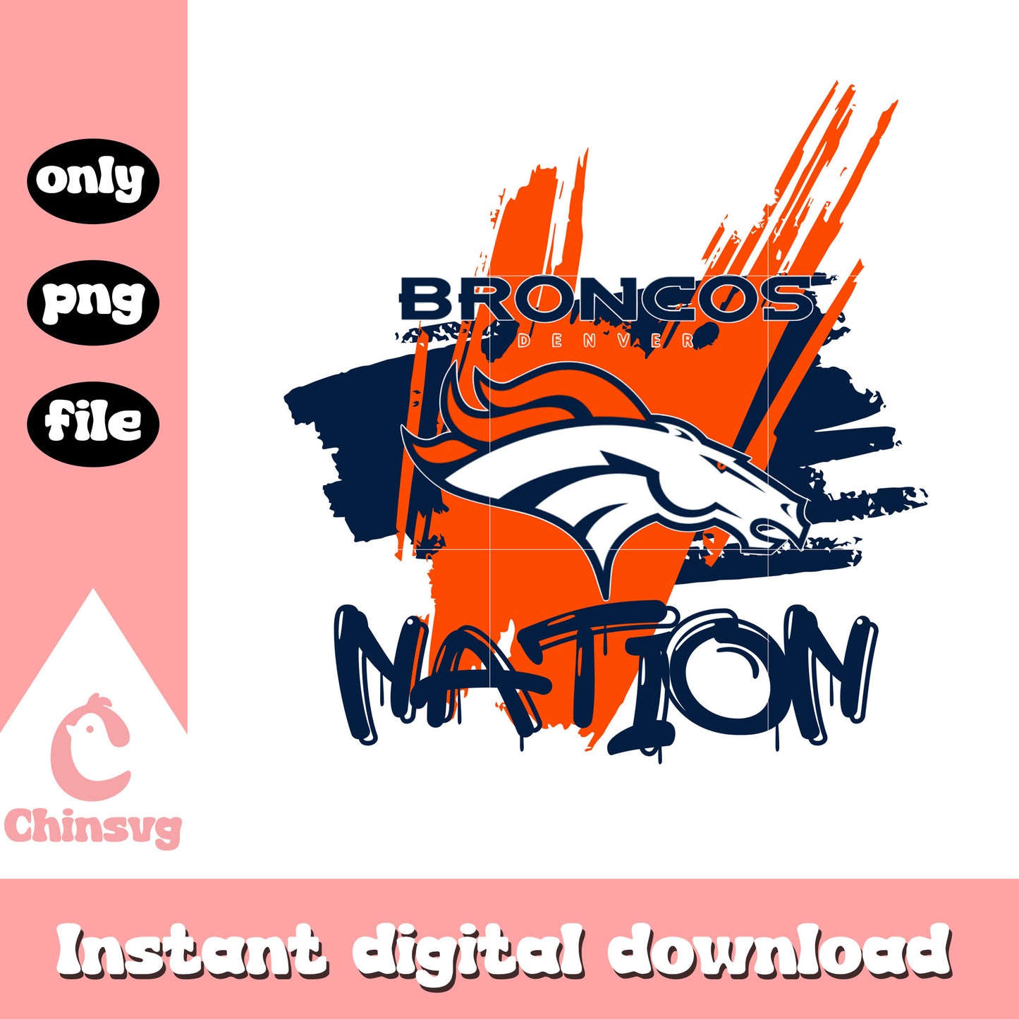 Broncos nation logo design png, Denver Broncos png