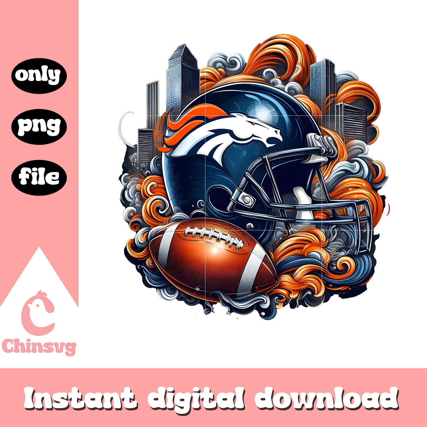 Broncos speed logo design png, denver broncos football png