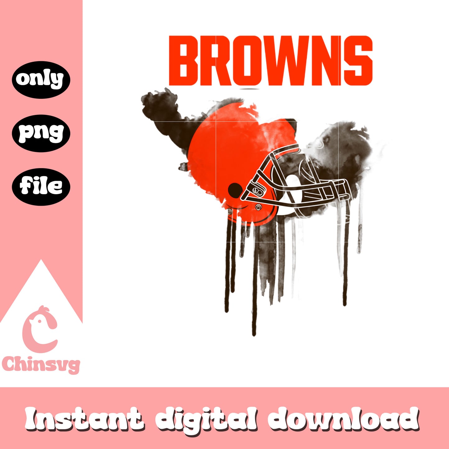 Browns nfl team dripping logo png, Cleveland Browns png