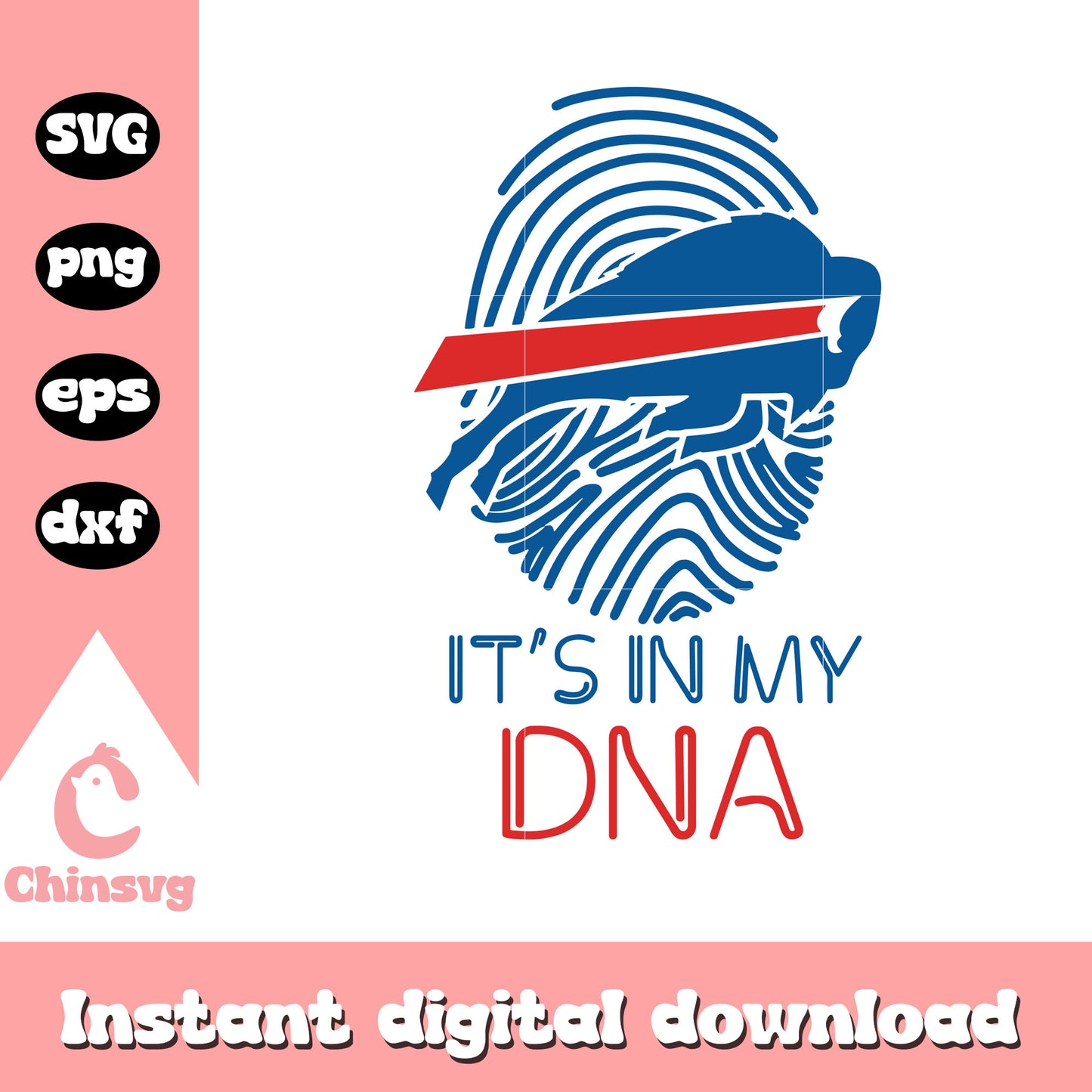 Buffafo bills american football in my dna svg, buffalo bills nfl svg