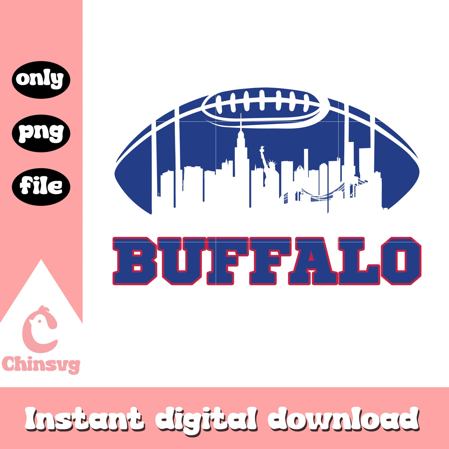 Buffalo Bills 1960 football skyline svg, rugby ball svg