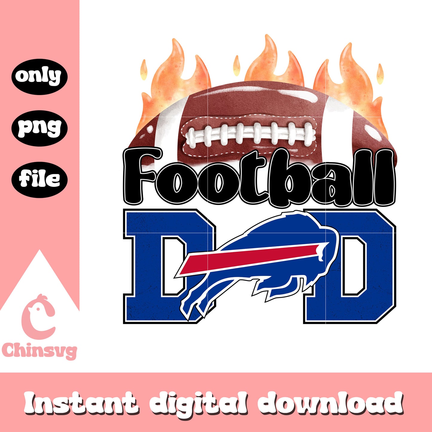 Buffalo Bills football dad png, Buffalo Bills team png