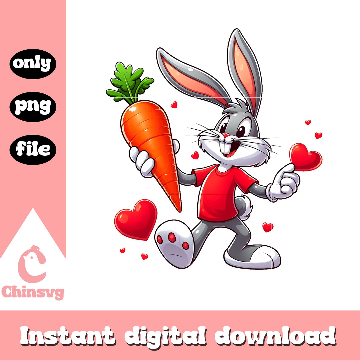 Bugs bunny carrot valentine png, bugs bunny valentine png
