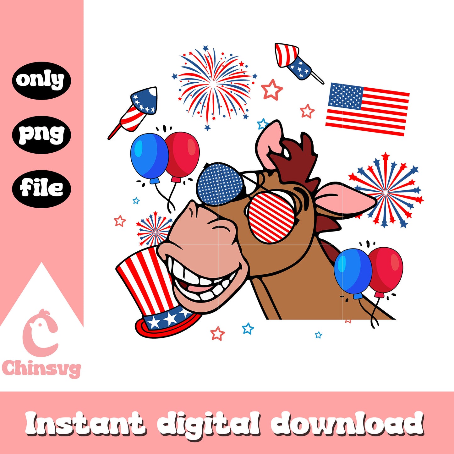 Bullseye toy story happy 4th of july png, bullseye horse png