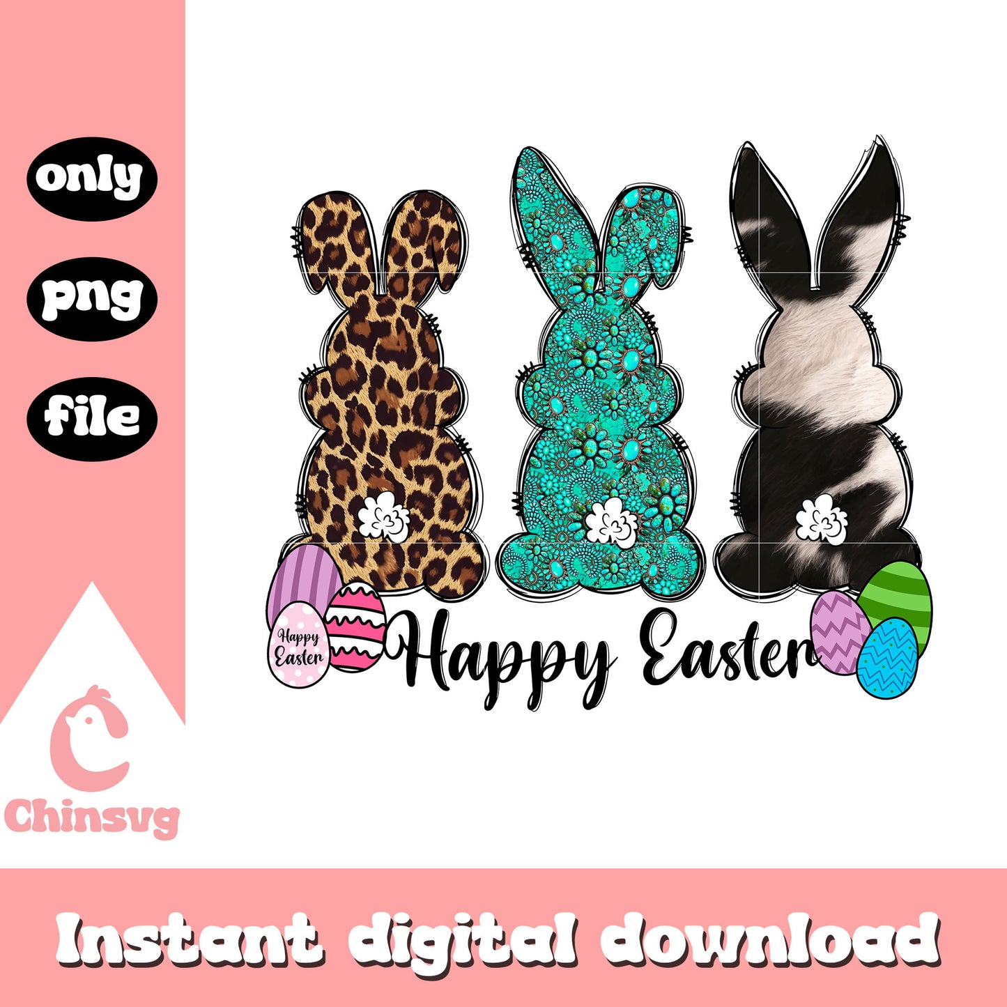Bunny rabbit happy easter day design png, bunny and easter png