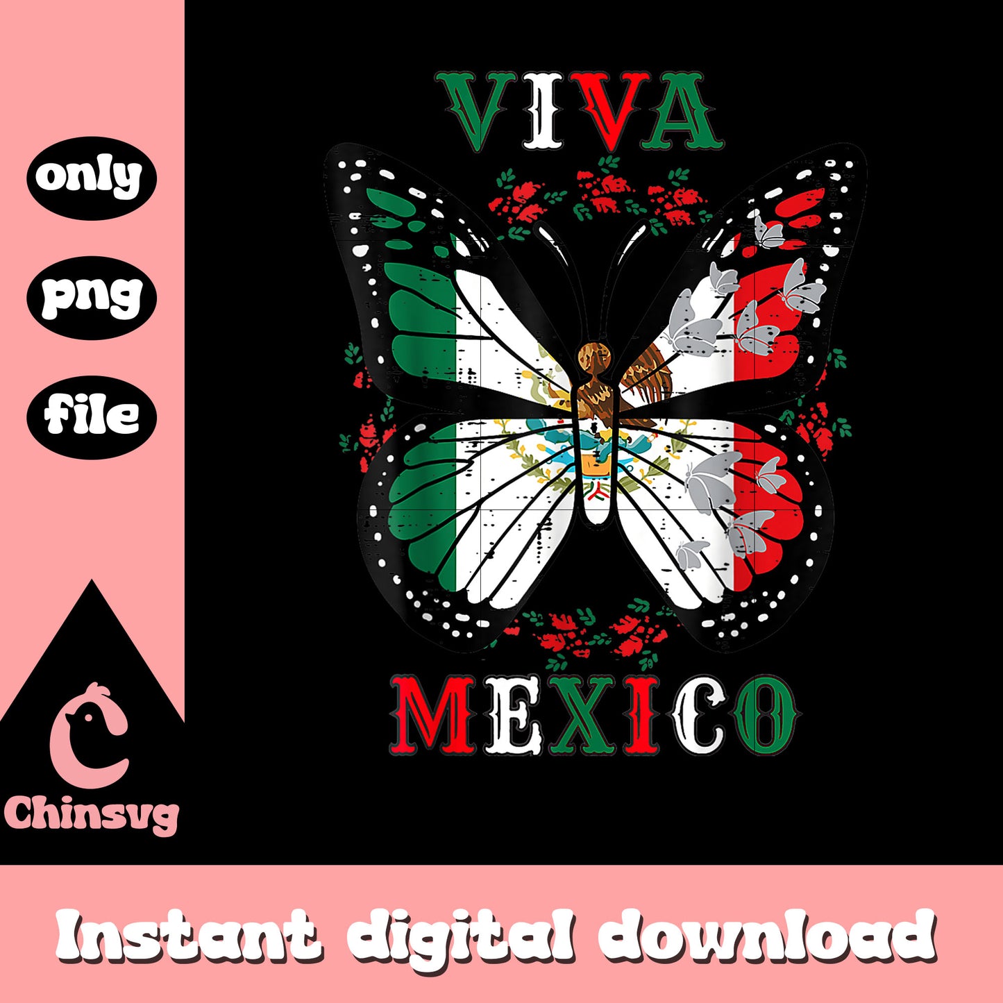 Butterfly viva mexico png, mexican independence day 2025 png