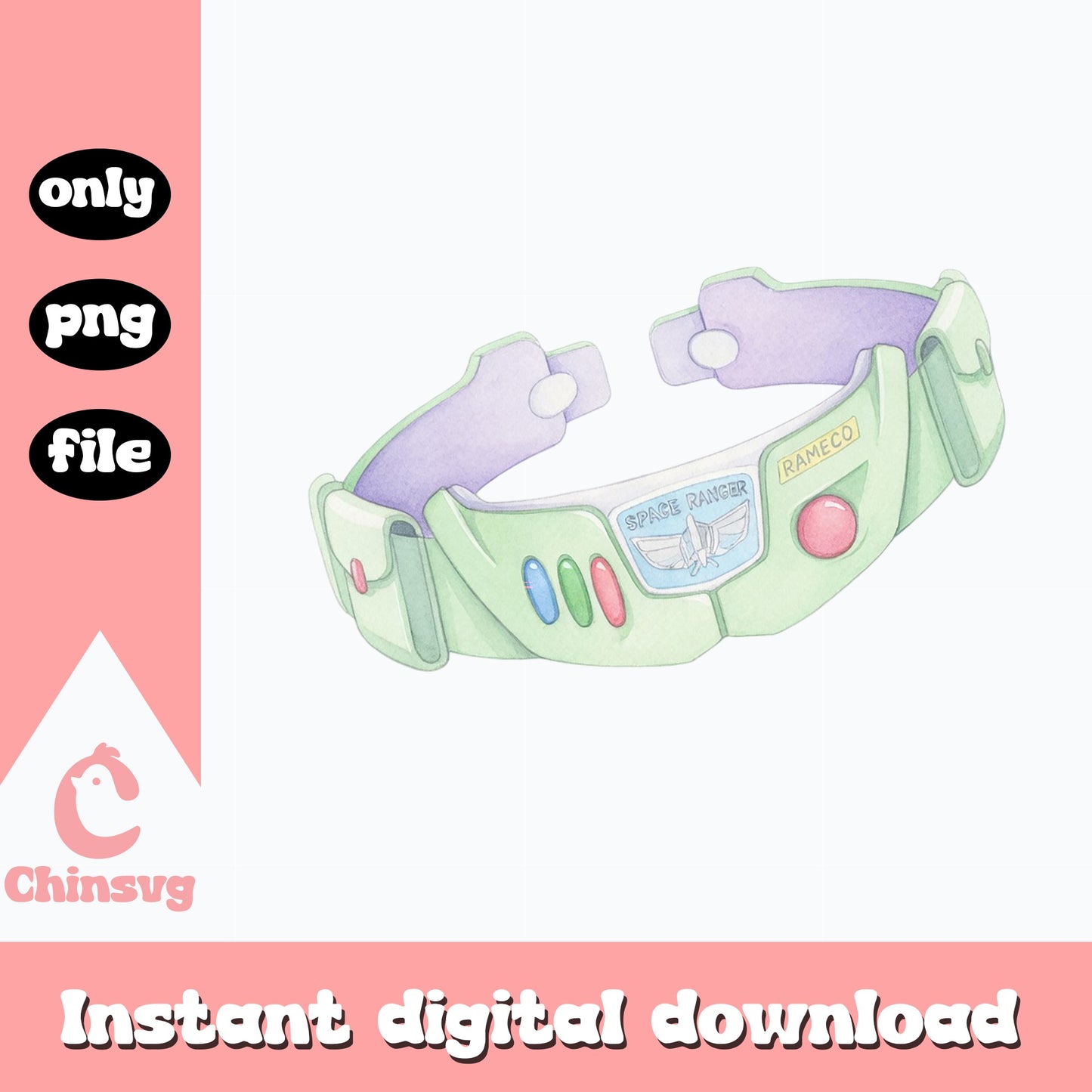 Buzz Lightyear Space Ranger Belt PNG, Toy Story PNG, Disney PNG