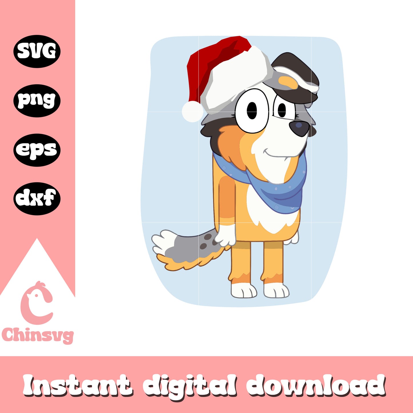 Calypso bluey santa hat christmas design svg, calypso bluey svg