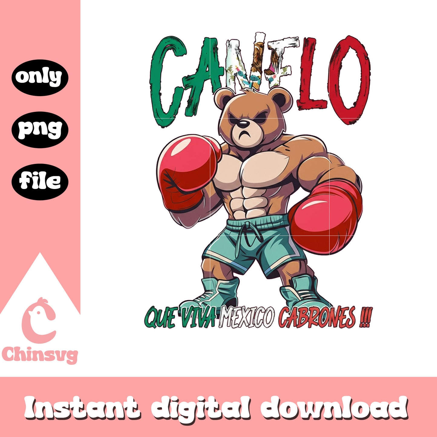 Canelo bear que viva mexico cabrones png, boxing bear png