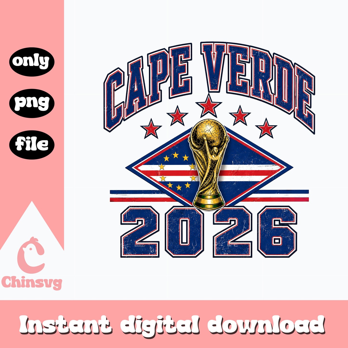 Cape Verde 2026 World Cup PNG, Soccer Football Fan Shirt, PNG File
