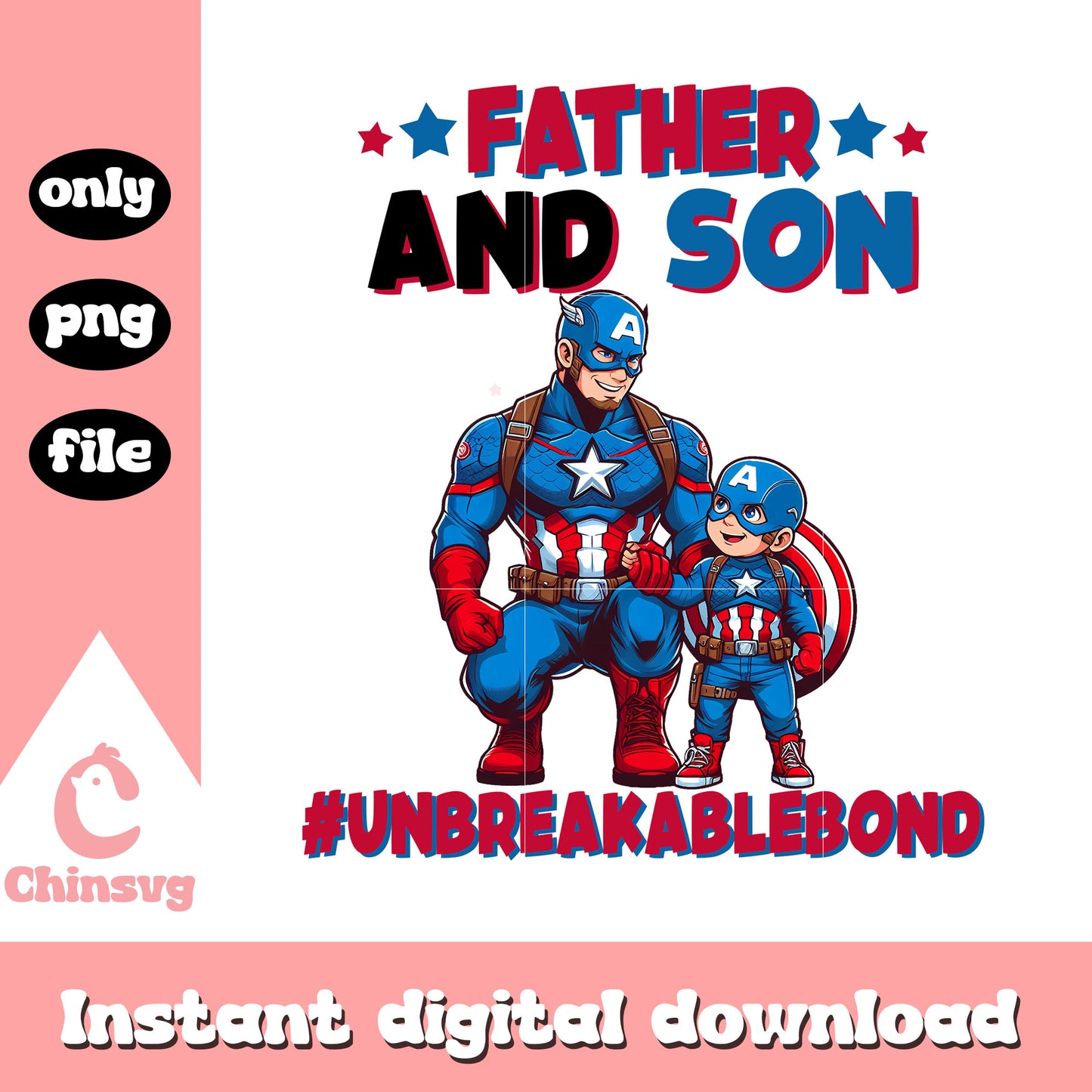 Captain america father and son png, advengers png, father day png