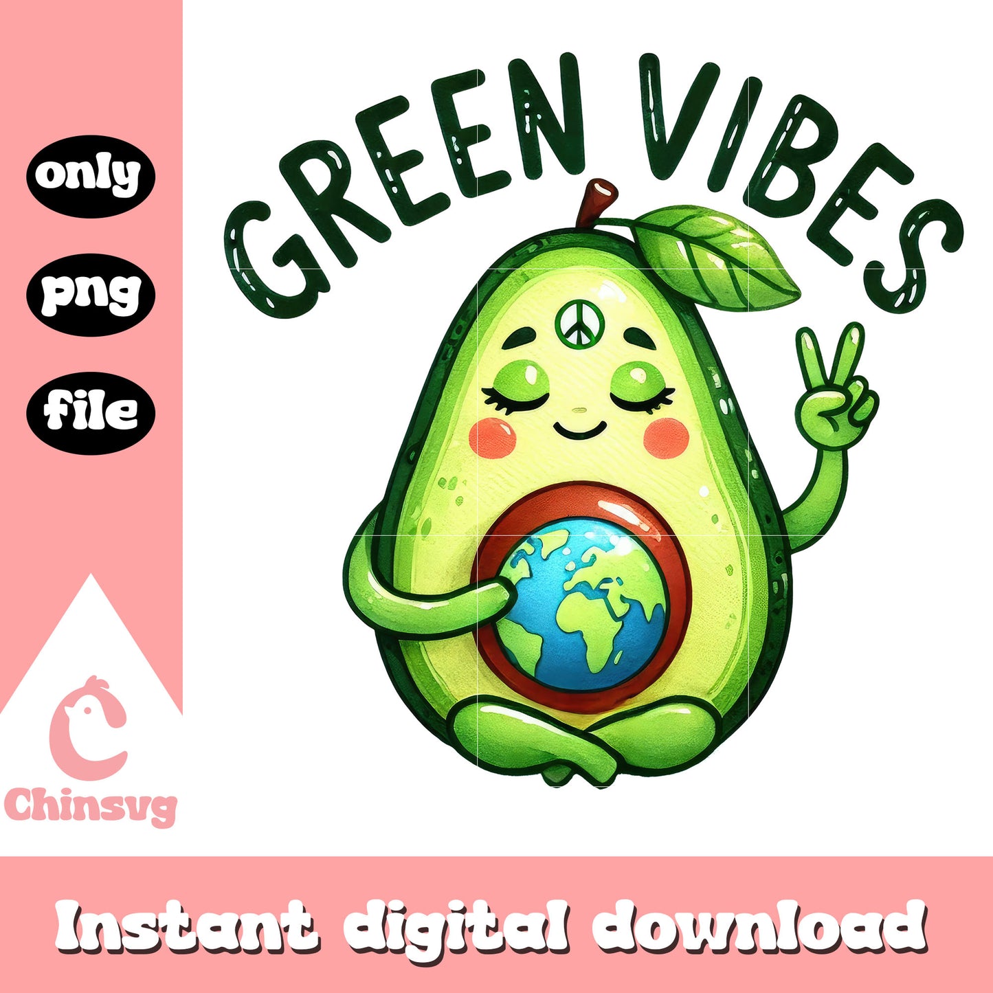 Cartoon avocado green vibes png, google earth day quiz png