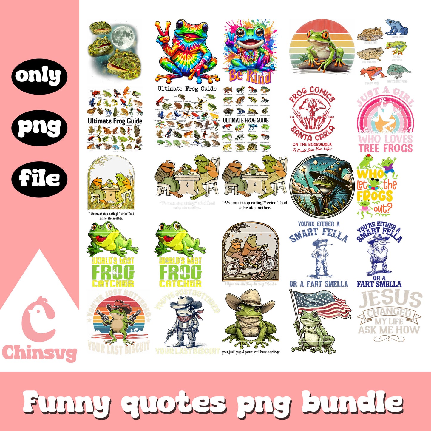 Cartoon frog funny quotes design bundle png, frog png, quotes png